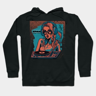 EDM DJ Girl! Blue/Orange Hoodie